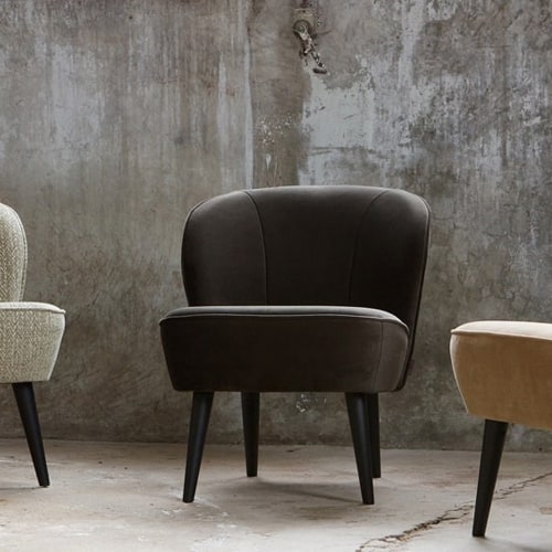 Fauteuil velours vert chaud – Collection Sara