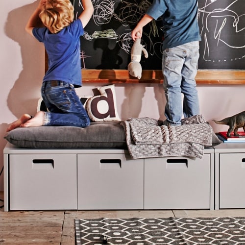 Banc casier gris (sans coussin) – Collection Store