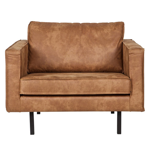 Fauteuil en cuir recyclé cognac - Rodeo