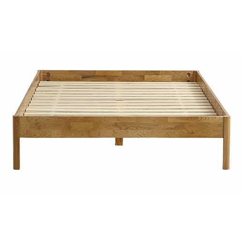 Lit adulte 140x190 cm en chêne massif - Aina