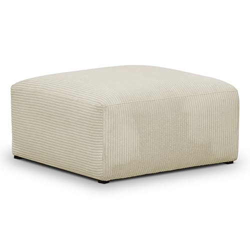 Pouf / repose-pieds modulable en velours côtelé beige - Modulo