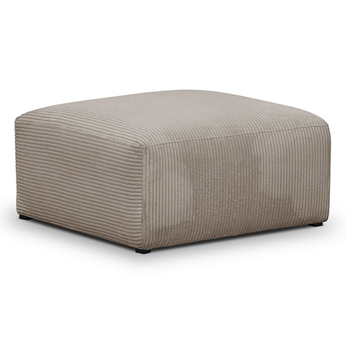 Pouf / repose-pieds modulable en velours côtelé taupe - Modulo