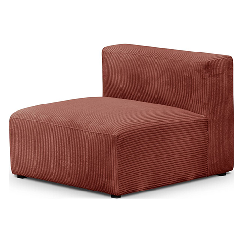 Fauteuil de chambre en cannage et velours rouille TIM