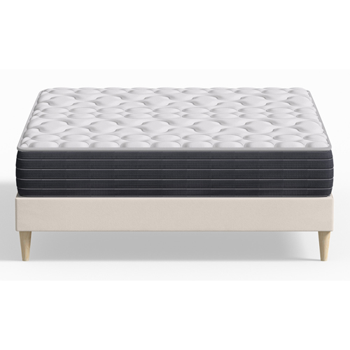 Ensemble lit adulte 180x200 cm en velours beige Dina + Matelas mémoire de forme Memo HR