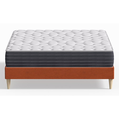 Ensemble lit adulte 180x200 cm en velours rouille Dina + Matelas mémoire de forme Memo HR