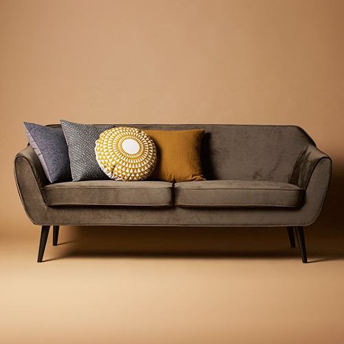 Sofa en Velours vert chaud – Collection Rocco – Woood