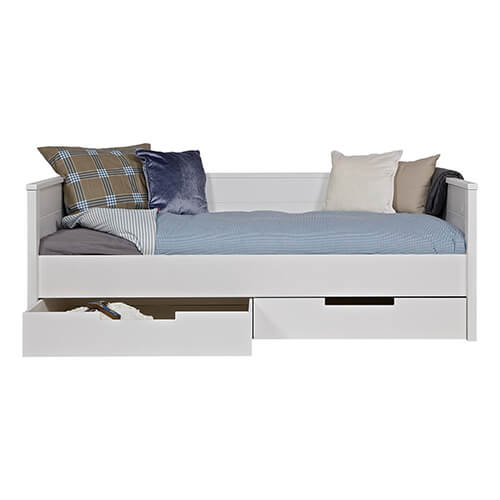 Lit enfant en pin brossé béton gris - Jade