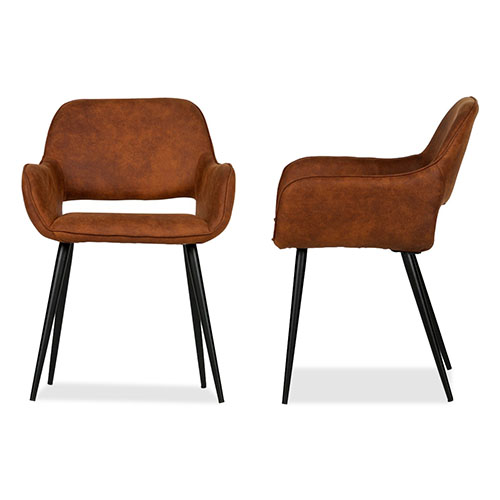 Lot de 2 chaises gris brun – Collection Jelle – Woood