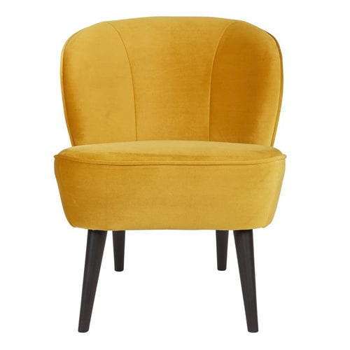 Fauteuil en Velours ocre – Collection Sara – Woood