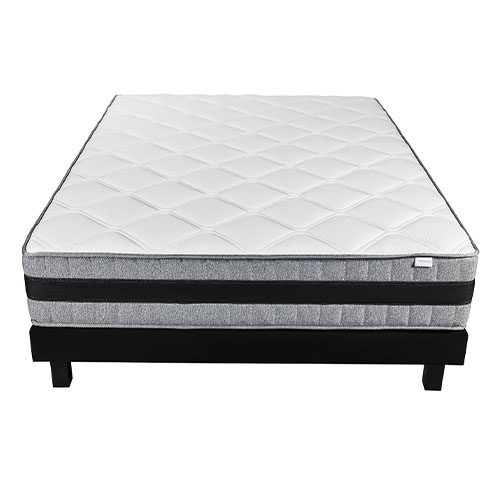 Ensemble matelas mémoire + sommier 140x190 - Mousse haute densité + mémoire de forme - Memo Luxe