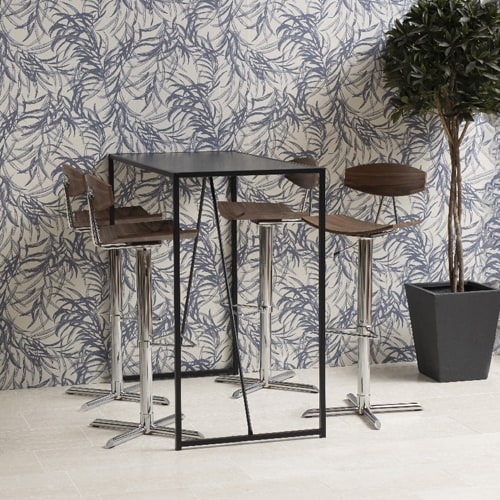 Tabouret de bar réglable en métal et noyer – Collection Blaise