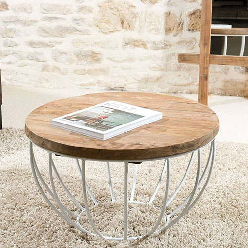 Gøran - Table basse coque blanche 60 x 60 cm