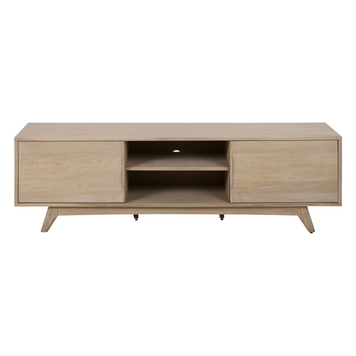 Meuble TV 2 portes 2 niches en chêne clair – Collection Marte