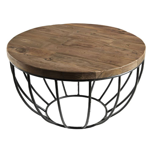 Table basse coque noire 60 x 60 cm - Goran