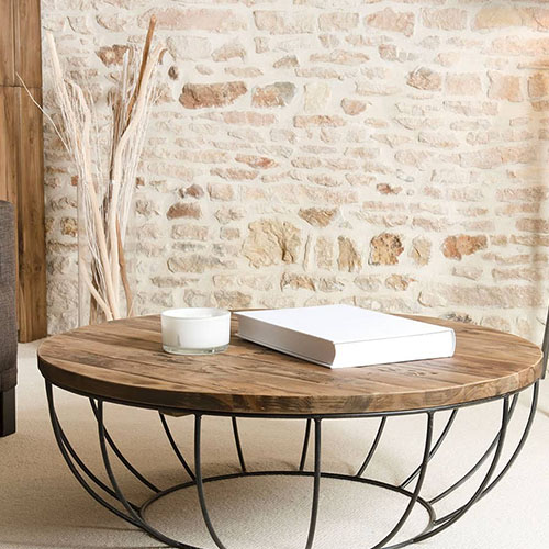 Gøran - Table basse coque noire 100 x 100 cm