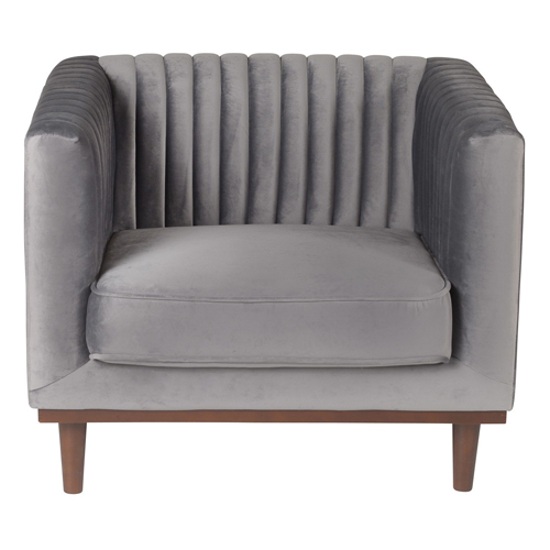 Fauteuil en velours gris foncé – Collection Dante