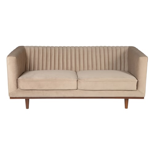 Canapé 2 places en velours beige – Collection Dante
