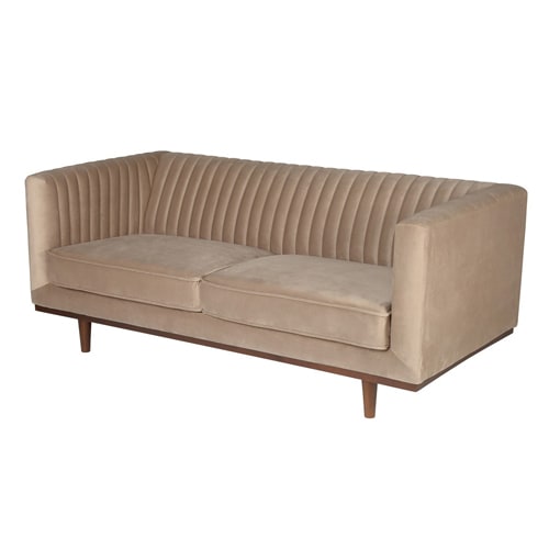 Canapé 2 places en velours beige – Collection Dante