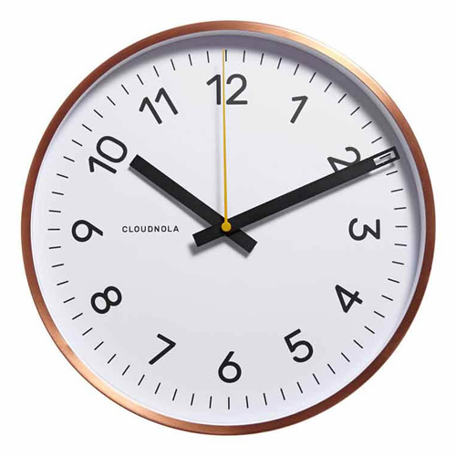 Horloge blanche et cadre cuivre – Collection Now – Cloudnola