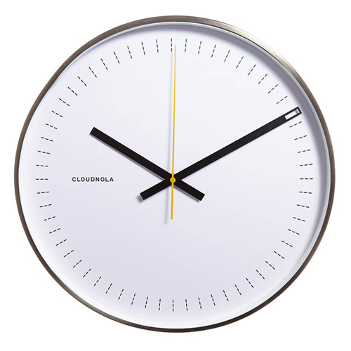 Horloge blanche et contour chromé - Objective