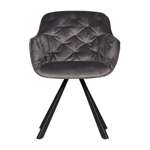 Chaise en velours anthracite – Collection Elaine
