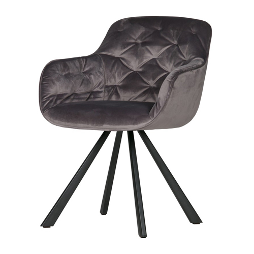 Chaise en velours anthracite – Collection Elaine