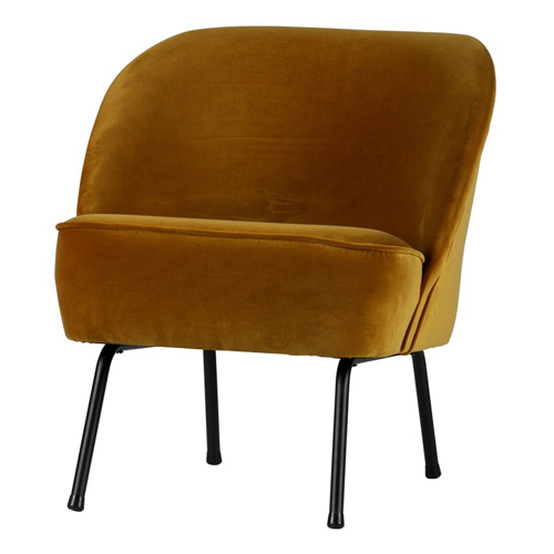 Fauteuil en velours moutarde - Collection Vogue - BePureHome