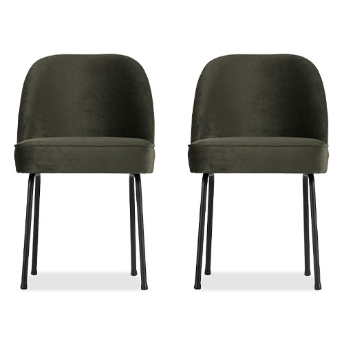 Lot de 2 chaises en velours onyx - Vogue