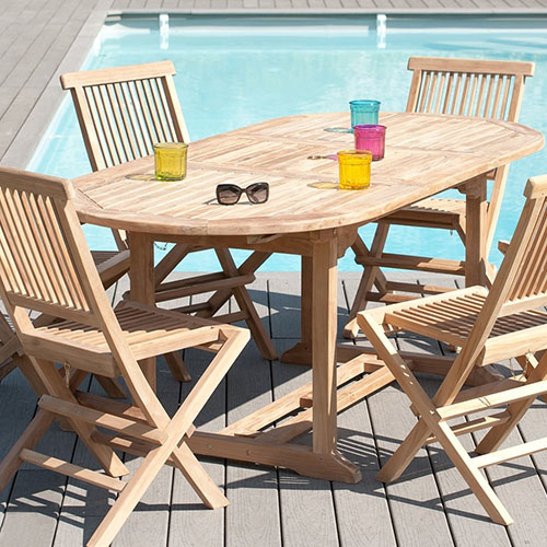 Table de jardin ovale extensible 180/240x100cm - Fun