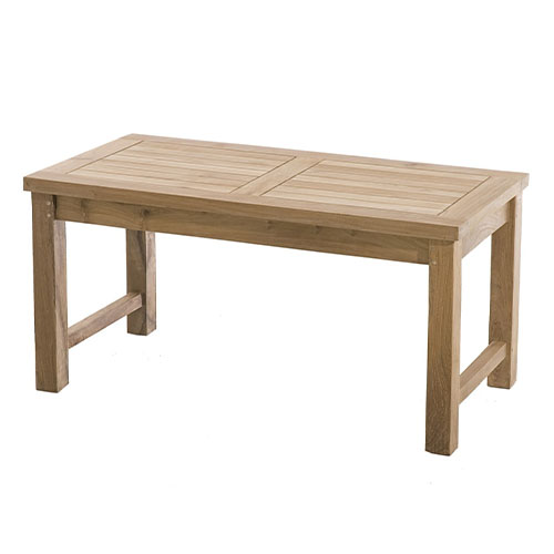 Table basse de jardin 90x45cm en bois teck - Fun