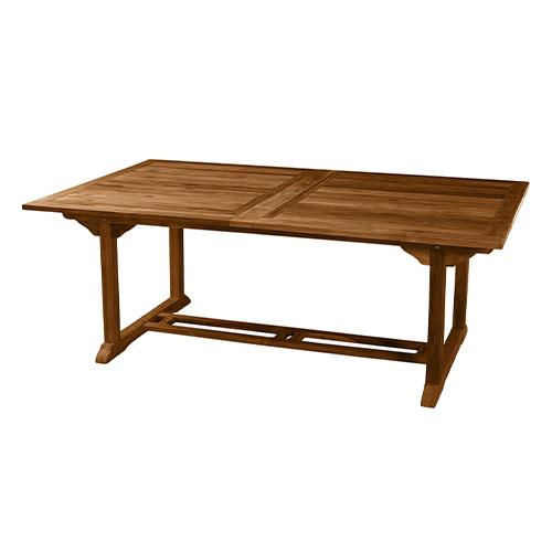 Table rectangulaire extensible en teck 200/300x120cm – Collection Maeva