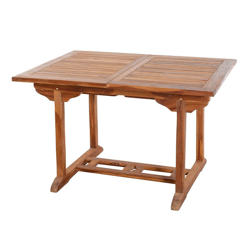 Table rectangulaire de jardin extensible en teck 120/180x90cm - Maelle