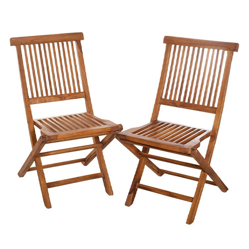 Ensemble de 2 chaises de jardin Java en bois teck huilé - Maelle