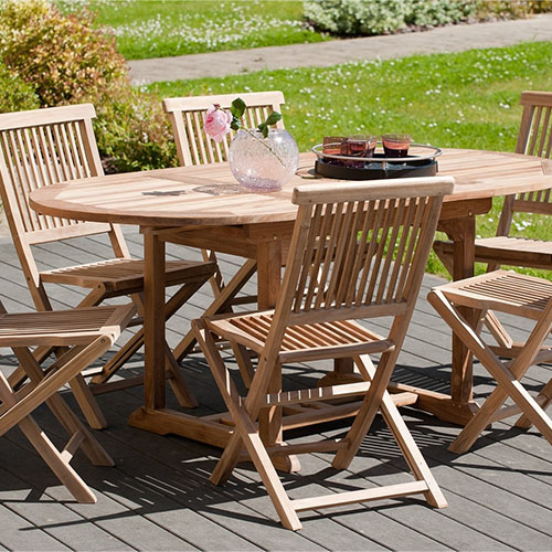 Ensemble de jardin table + bancs haut de gamme - Leuven