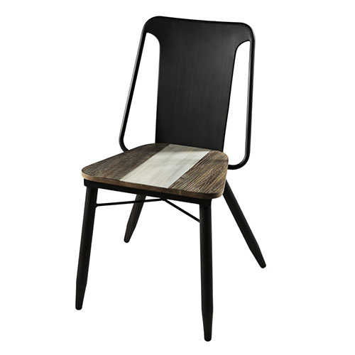 Lot de 2 chaises en acacia et métal - Theo