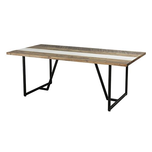 Table à manger 200x100cm en acacia piètement en métal - Theo