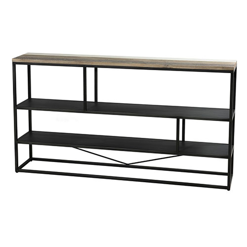 Etagère 160x90cm 3 niveaux en acacia et métal - Theo