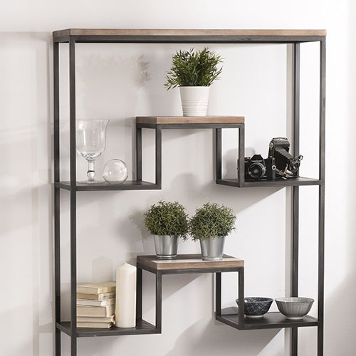 Etagère 100x170cm 3 niveaux en acacia et métal - Collection Mateo