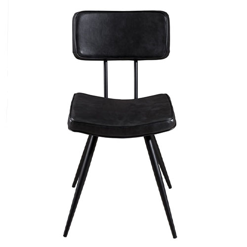 Lot de 2 chaises James en simili cuir noir - Collection Tom