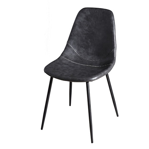 Lot de 2 chaises John en simili cuir noir - Paul