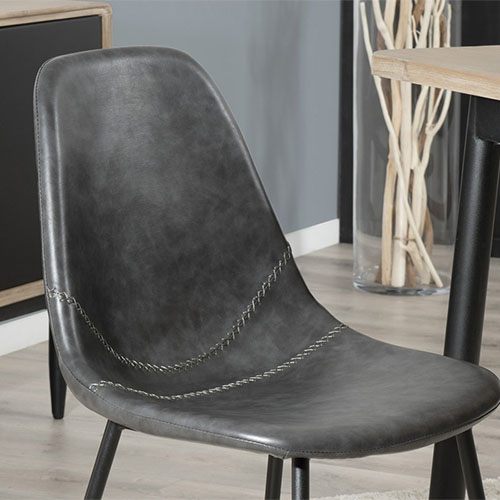 Lot de 2 chaises John en simili cuir noir - Paul