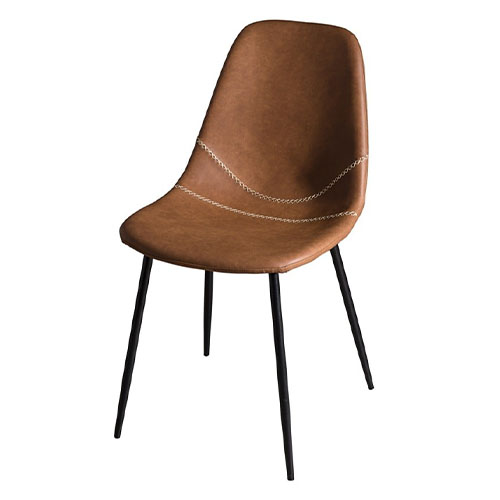 Lot de 2 chaises John en simili cuir marron - Paul