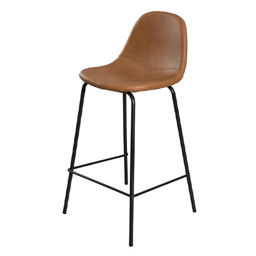 Lot de 2 chaises de bar John en simili cuir marron - Paul