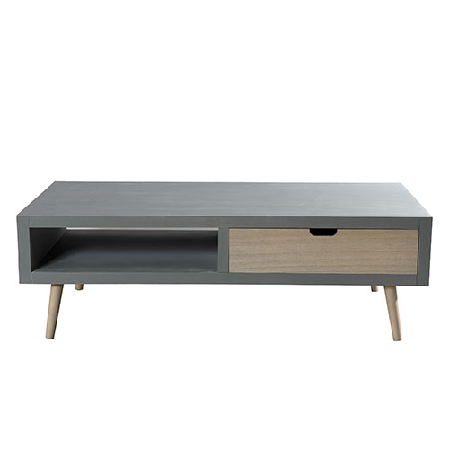 Table basse 1 niche 2 tiroirs - Enzo