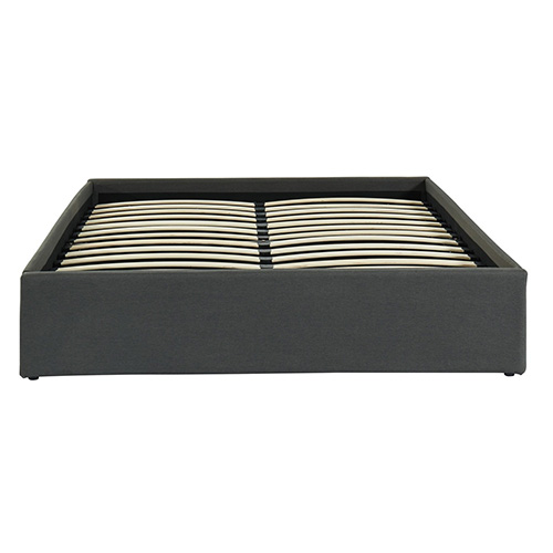 Lit coffre 140x190cm anthracite + sommier à lattes - Handy