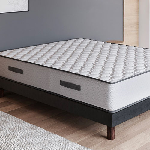 Ensemble matelas ressorts + sommier 140x190 Spring Confort Hbedding - Mousse ergonomique et ressorts ensachés.