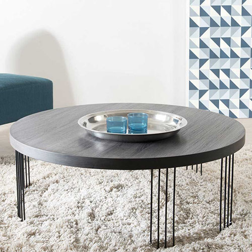 Table basse ronde 95 x 95 cm pieds métal - Ørjan