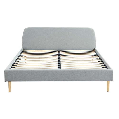 Lit adulte scandinave 140x190 gris clair - Collection Gaby