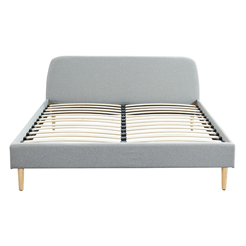 Lit adulte scandinave 160x200 gris clair - Collection Gaby