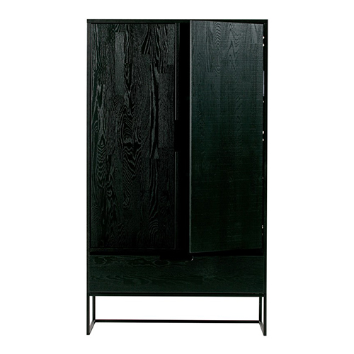 Armoire 2 portes en chêne noir - Silas